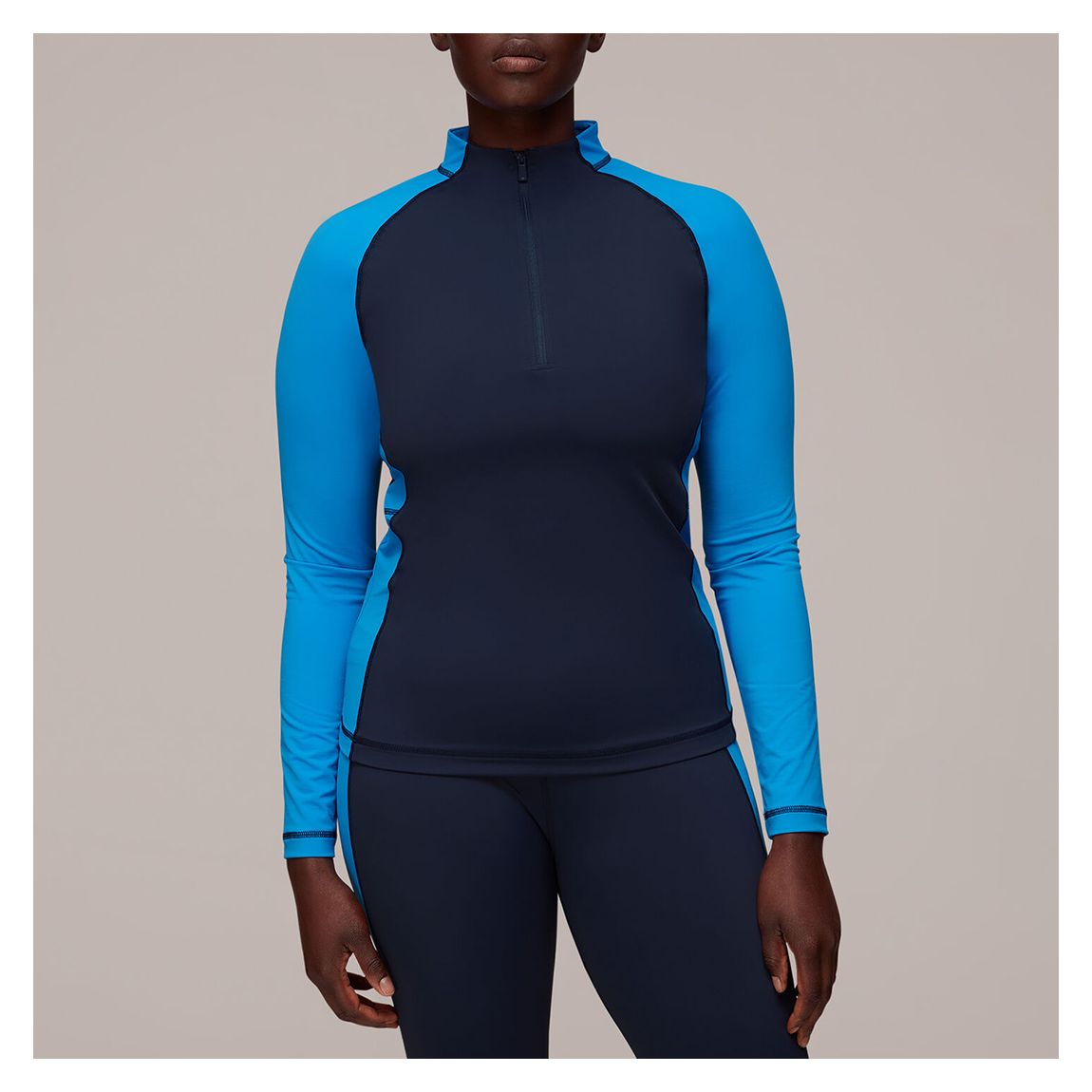Navy Panel Layer Sports Half Zip Top main product photo