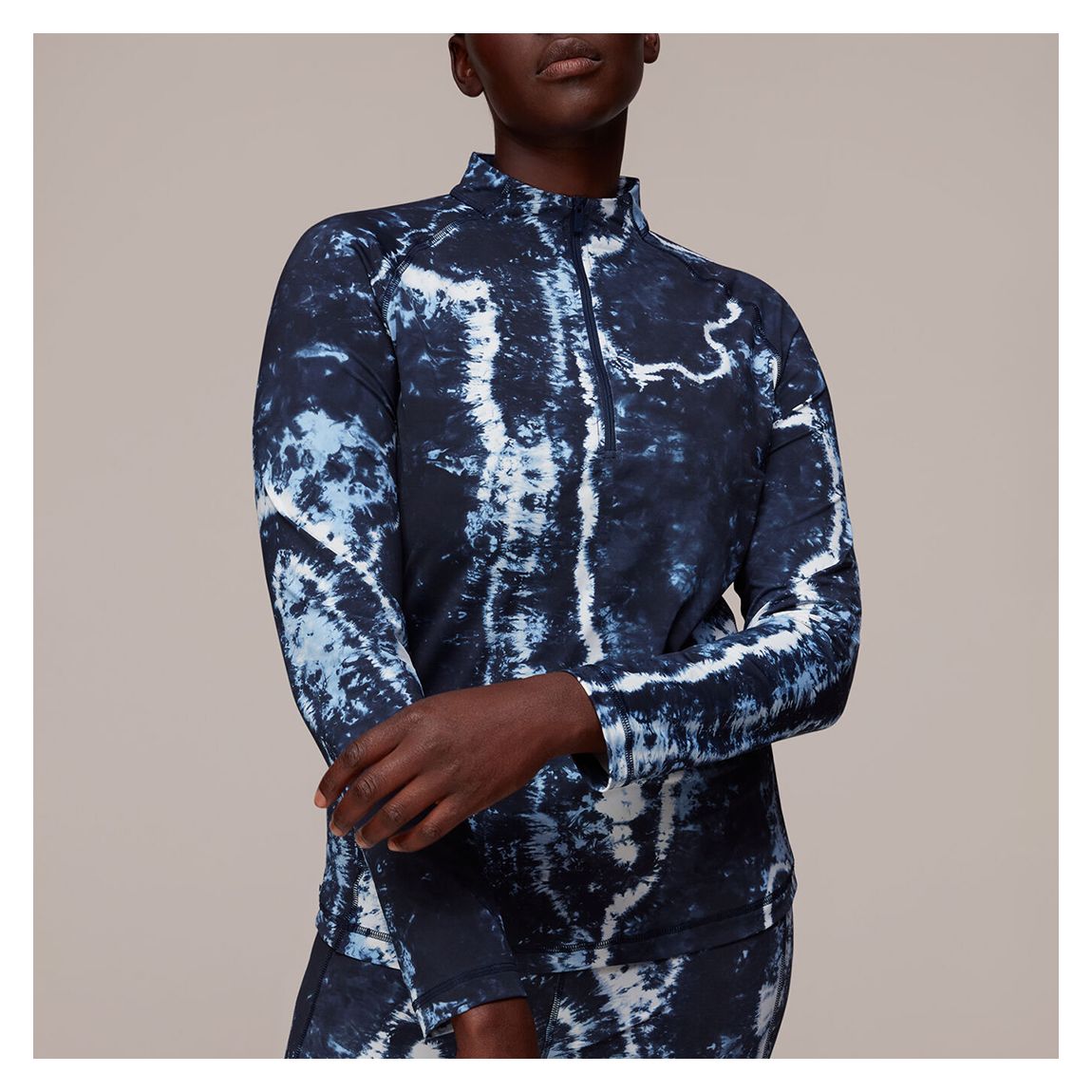 Navy Tie Dye Layer Sports Top main product photo
