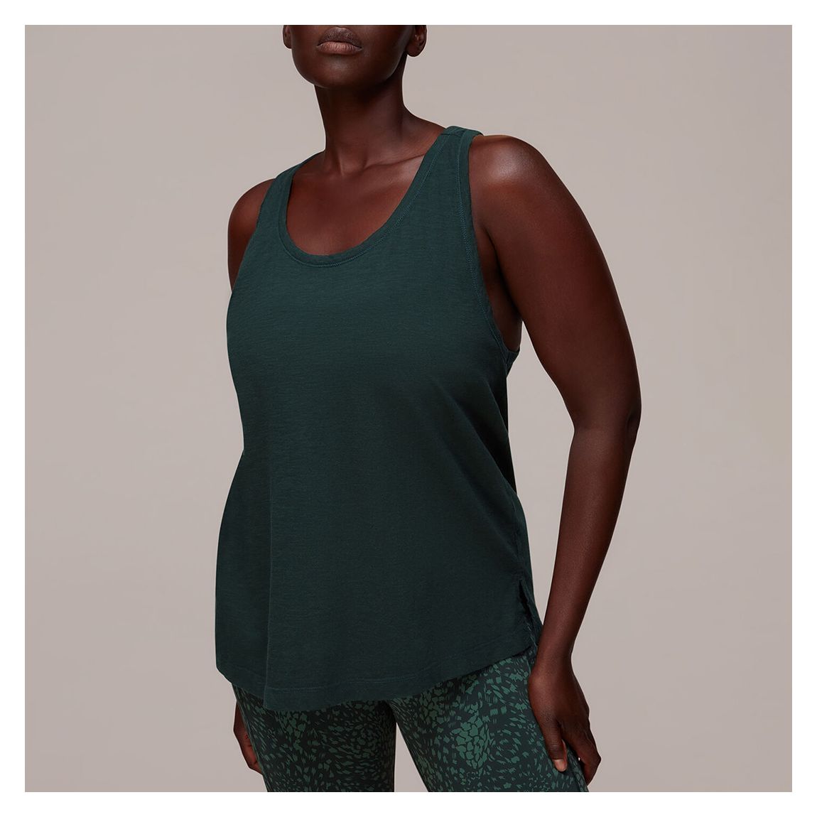 Dark Green Active Cotton Vest Top main product photo
