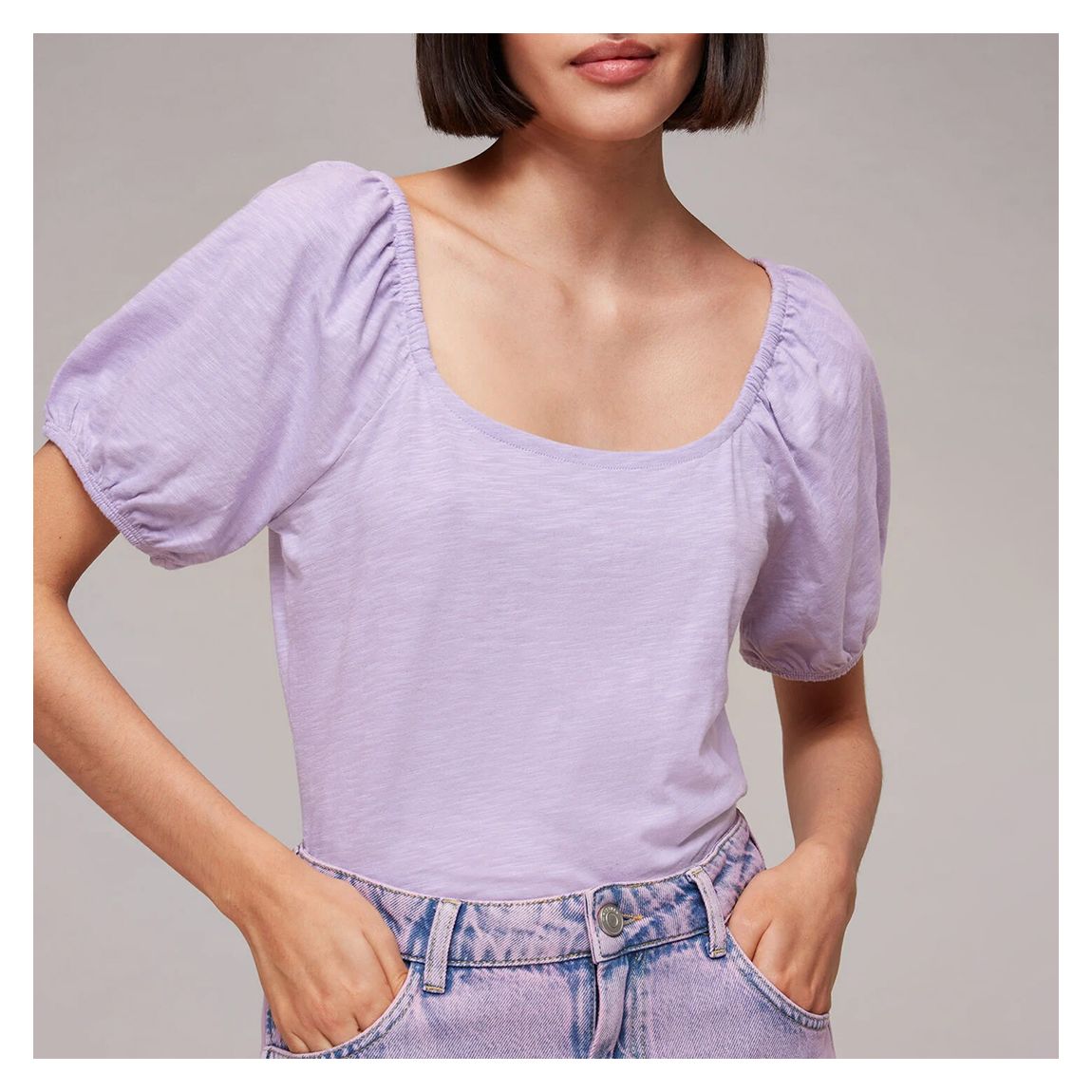 Lilac Square Neck Cotton Top main product photo
