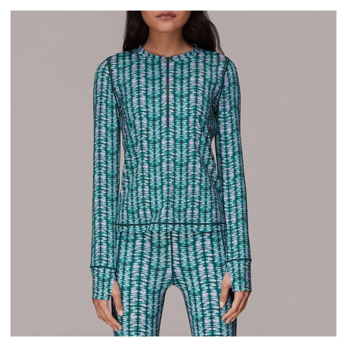 Blue Abstract Wave Zip Sports Top main product photo