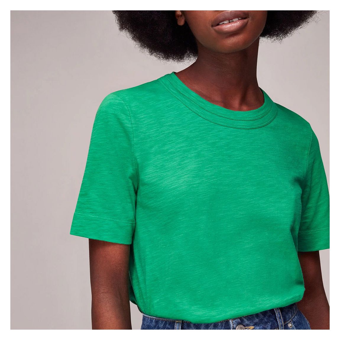 Green Rosa Double Trim Cotton T-Shirt main product photo
