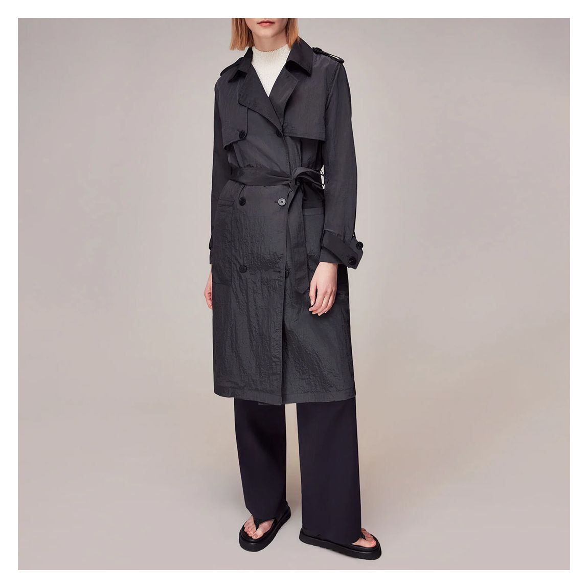 Charcoal Water Resistant Trench Coat main product photo