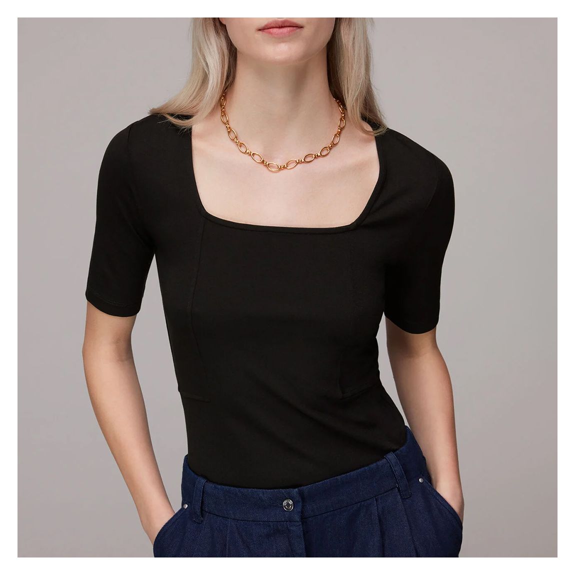 Black Square Neck T-Shirt main product photo