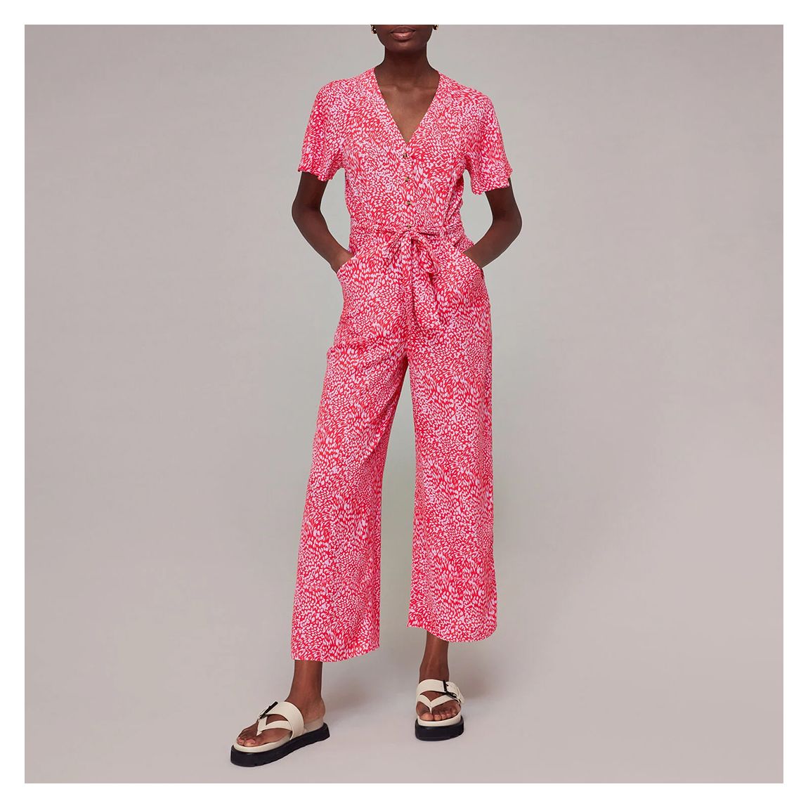 Pink Diagonal Leopard Jumpsuit main product photo