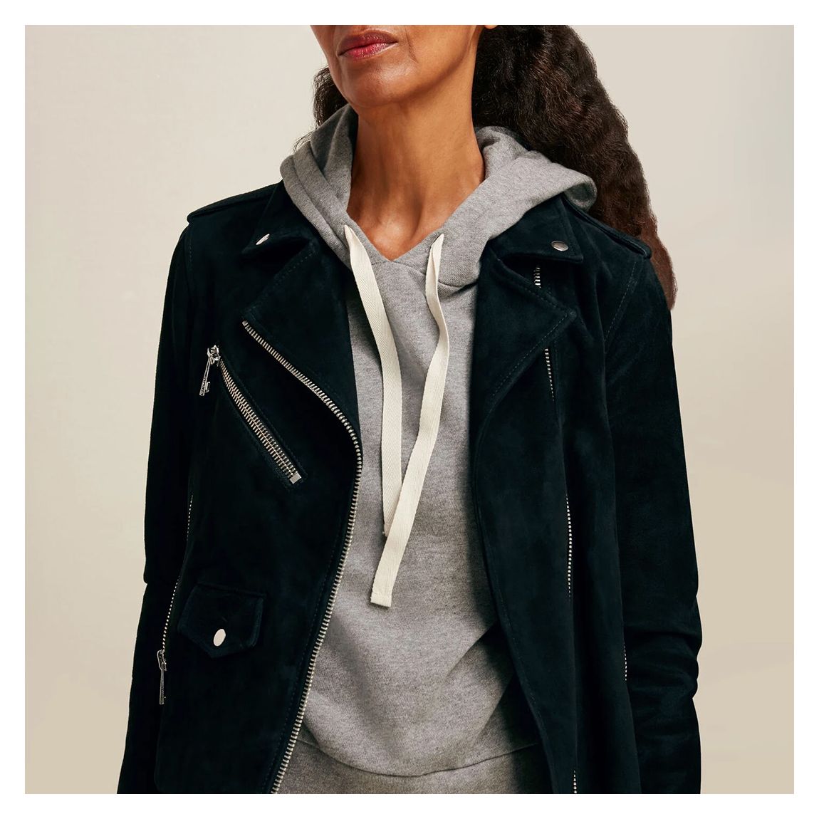 Black Suede Agnes Leather Jacket main product photo