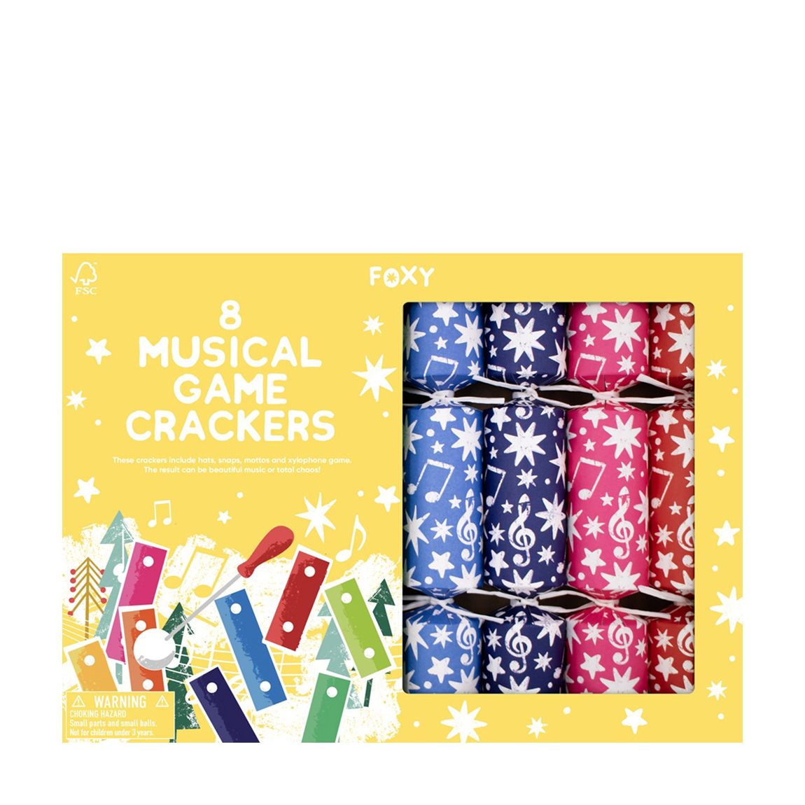 Set Of 8 Xylophone Rainbow Christmas Crackers main product photo