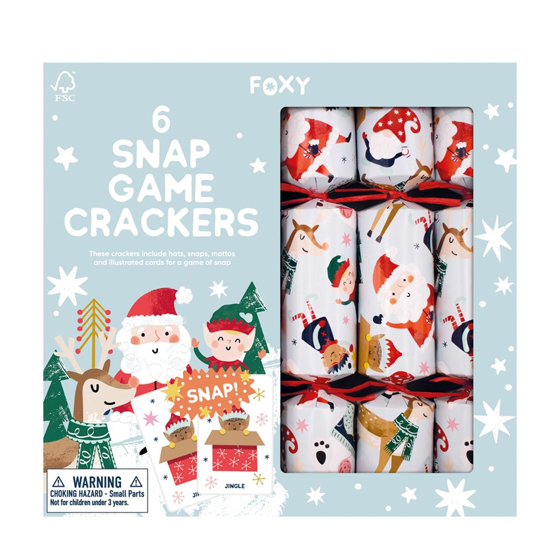 Set Of 6 Festive Snap Christmas Crackers main product photo