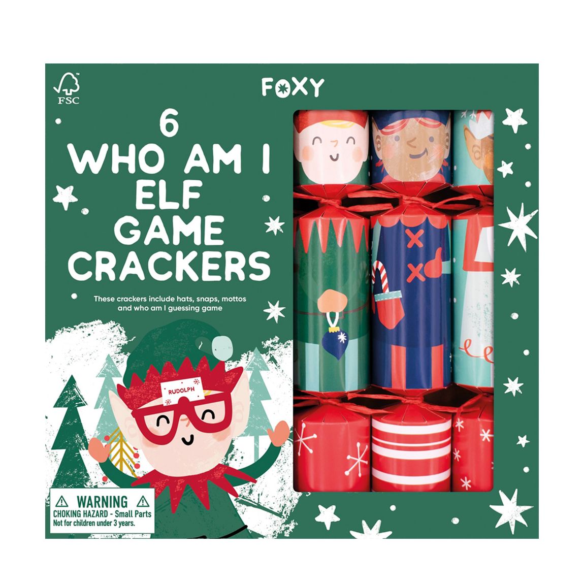 Set Of 6 Elf Who Am I Christmas Crackers main product photo
