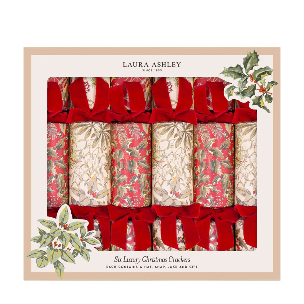 Red Festive Botanicals 13in Cracker (6pcs) FSC Mix main product photo