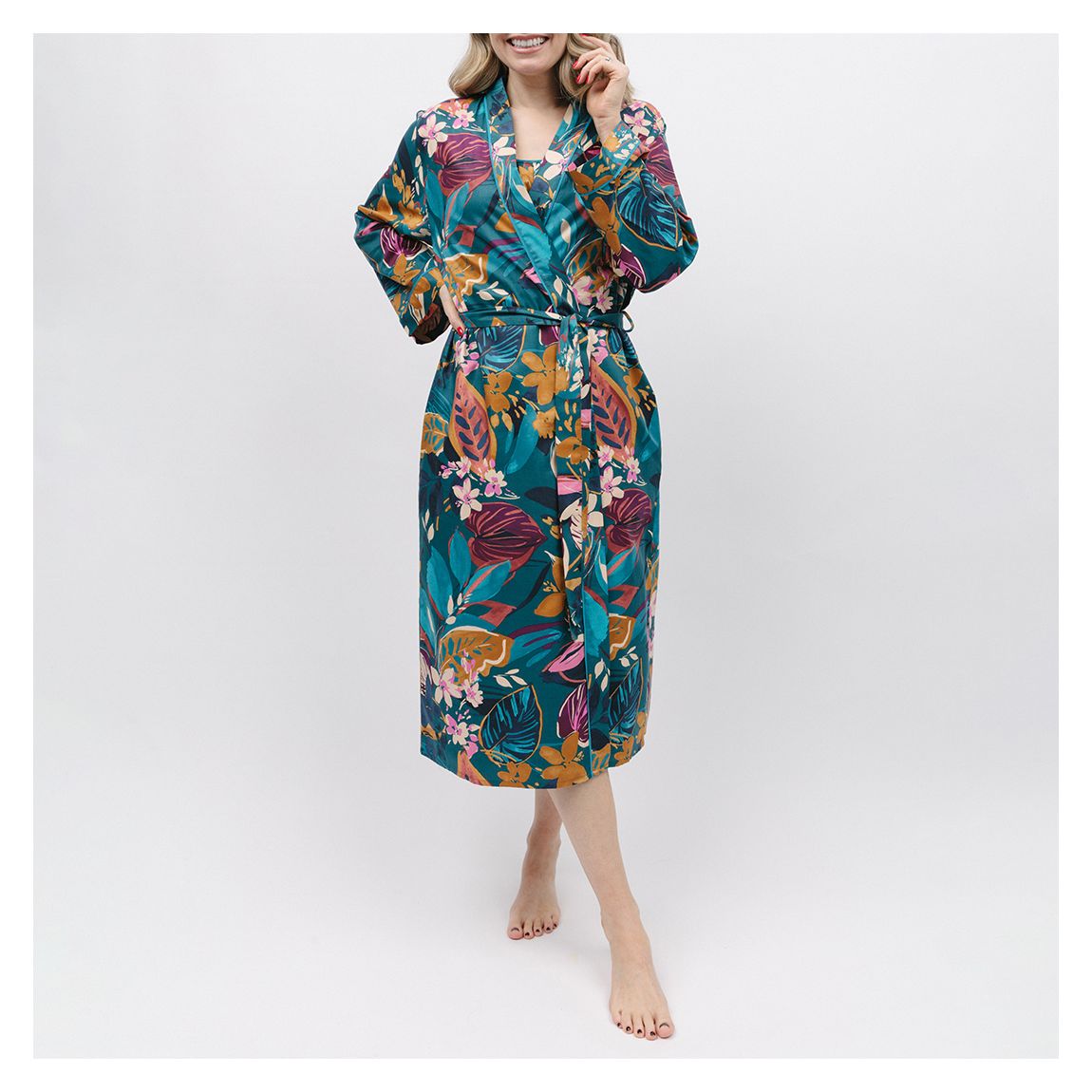Multi Maple Leaf Print Dressing Gown main product photo