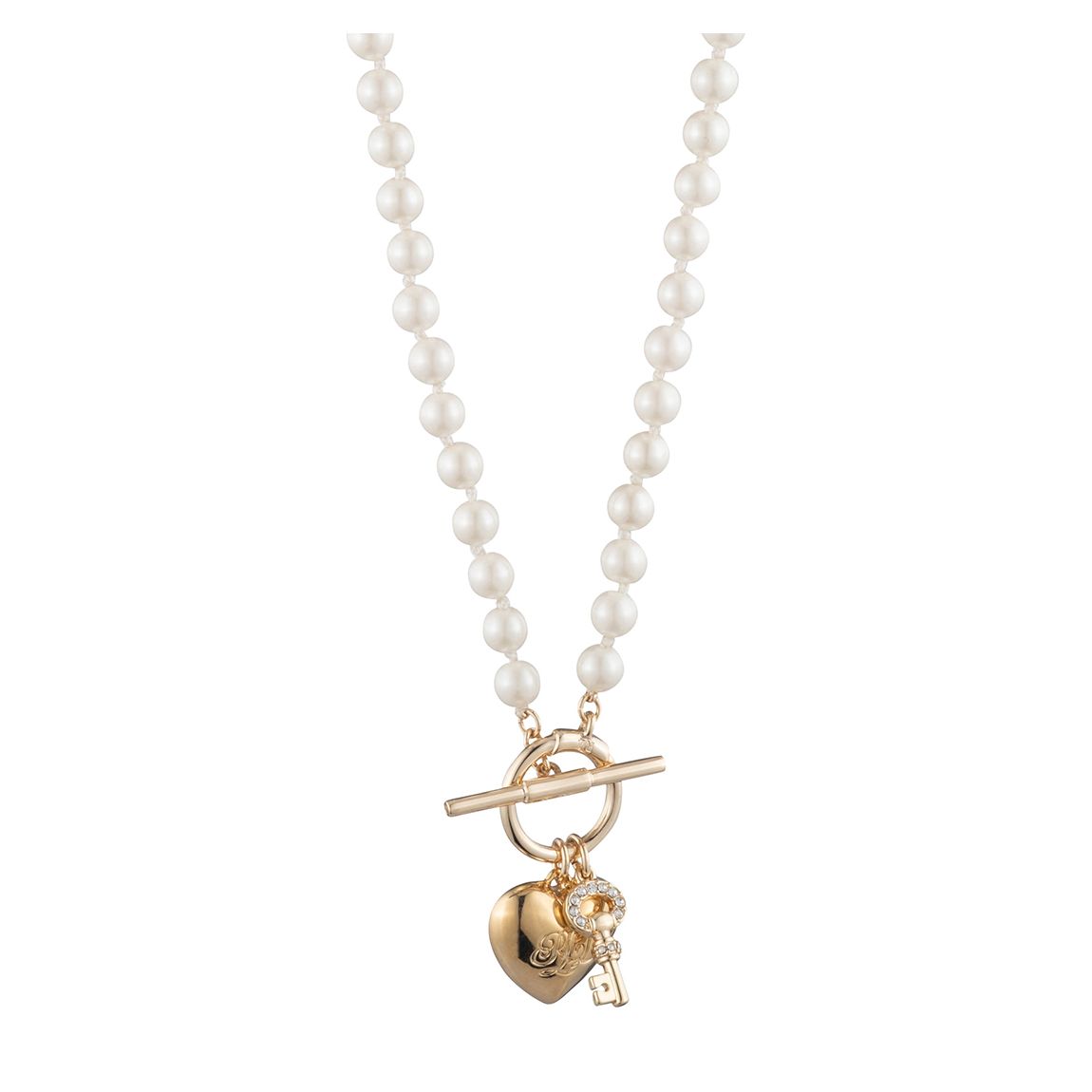 Gold and Pearl LRL Heart Pendant main product photo