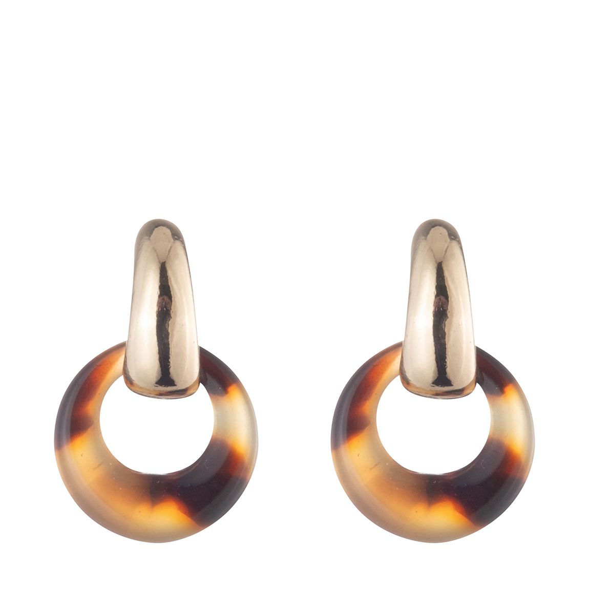 Gold and Tortoise Shell Drop Earrings main product photo