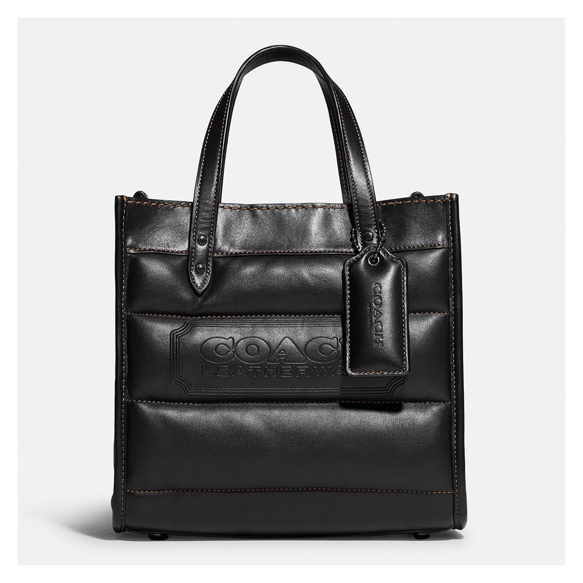 Black Quilted Coach Badge Field Tote 22 main product photo