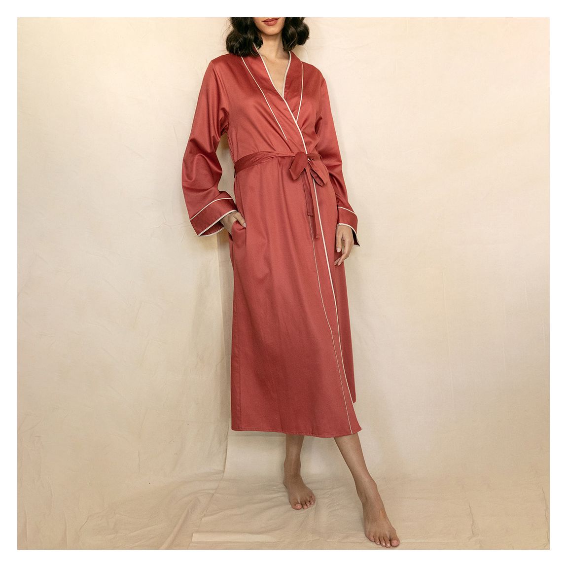 Burnt Orange Islington Long Dressing Gown main product photo