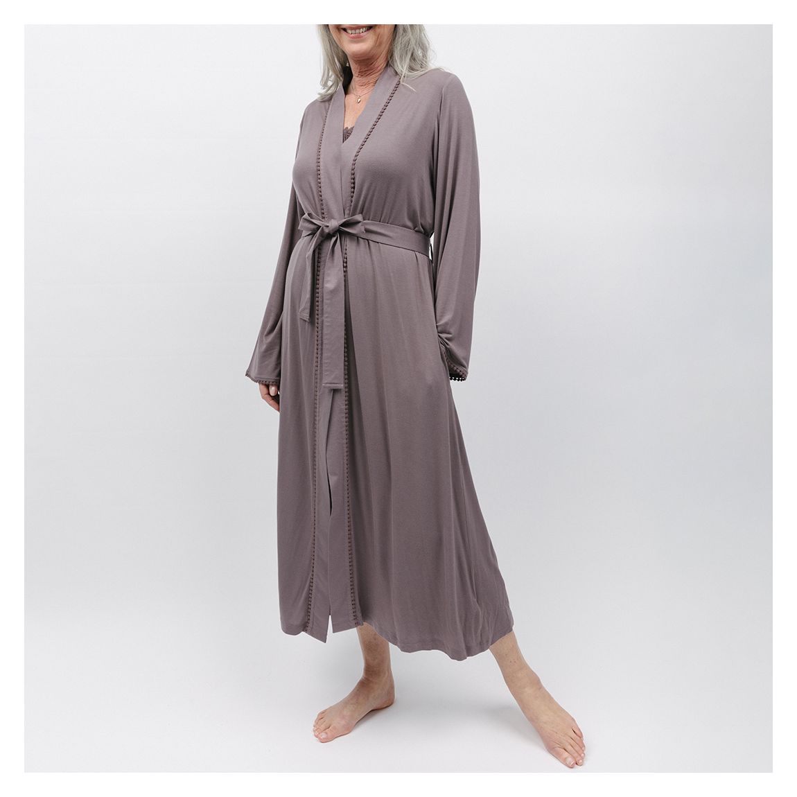 Brown Evette Long Dressing Gown main product photo