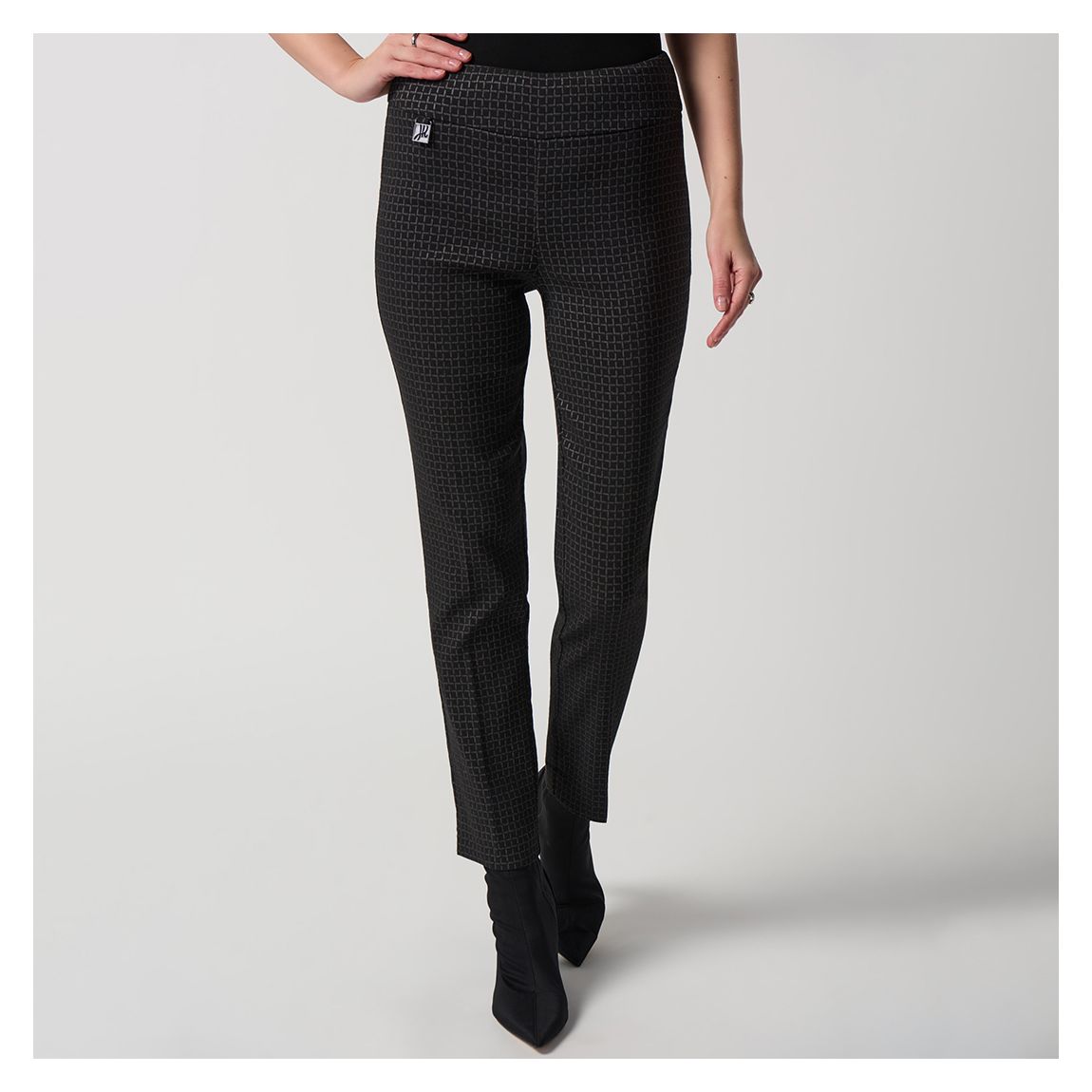 Black Check Straight Trousers main product photo
