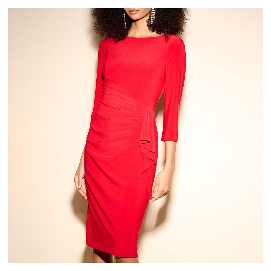 Red Low Back Frill Dress main product photo