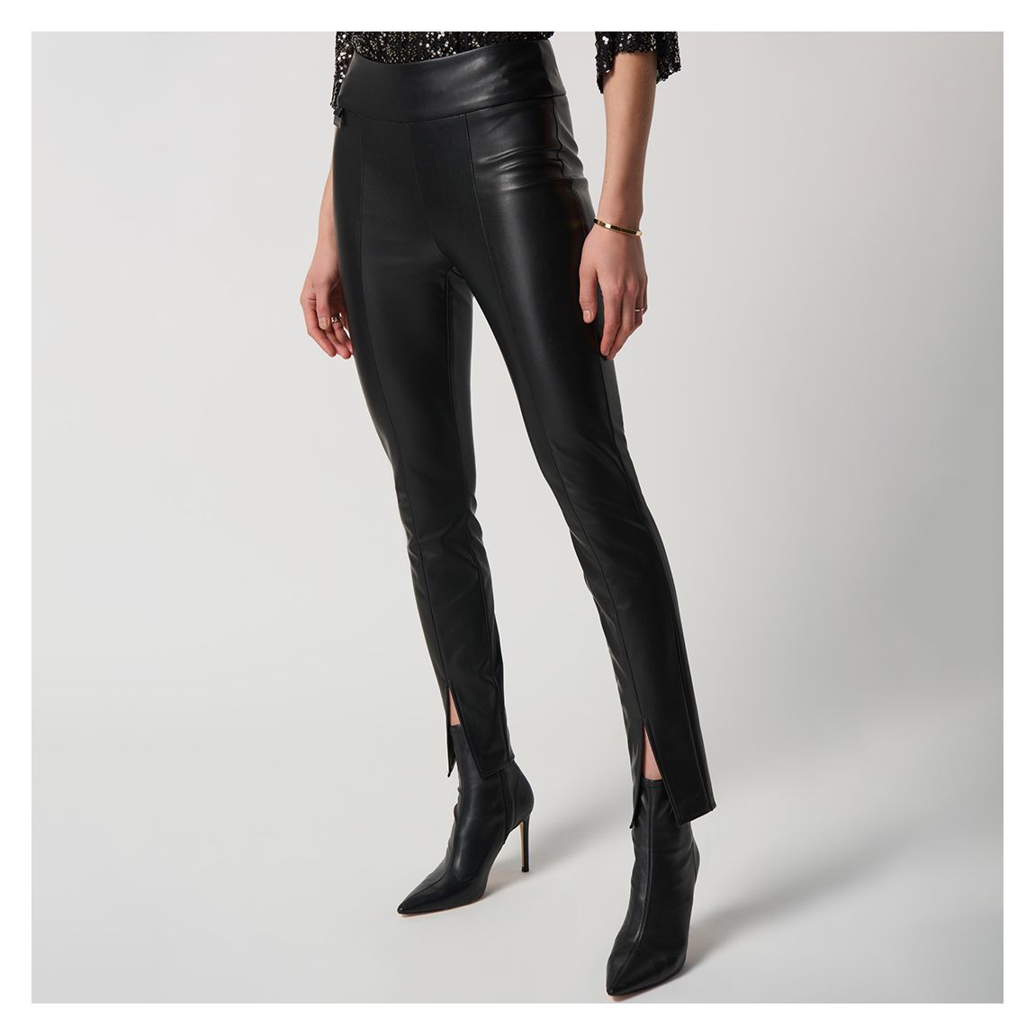 Black Faux Leather Split Trouser main product photo