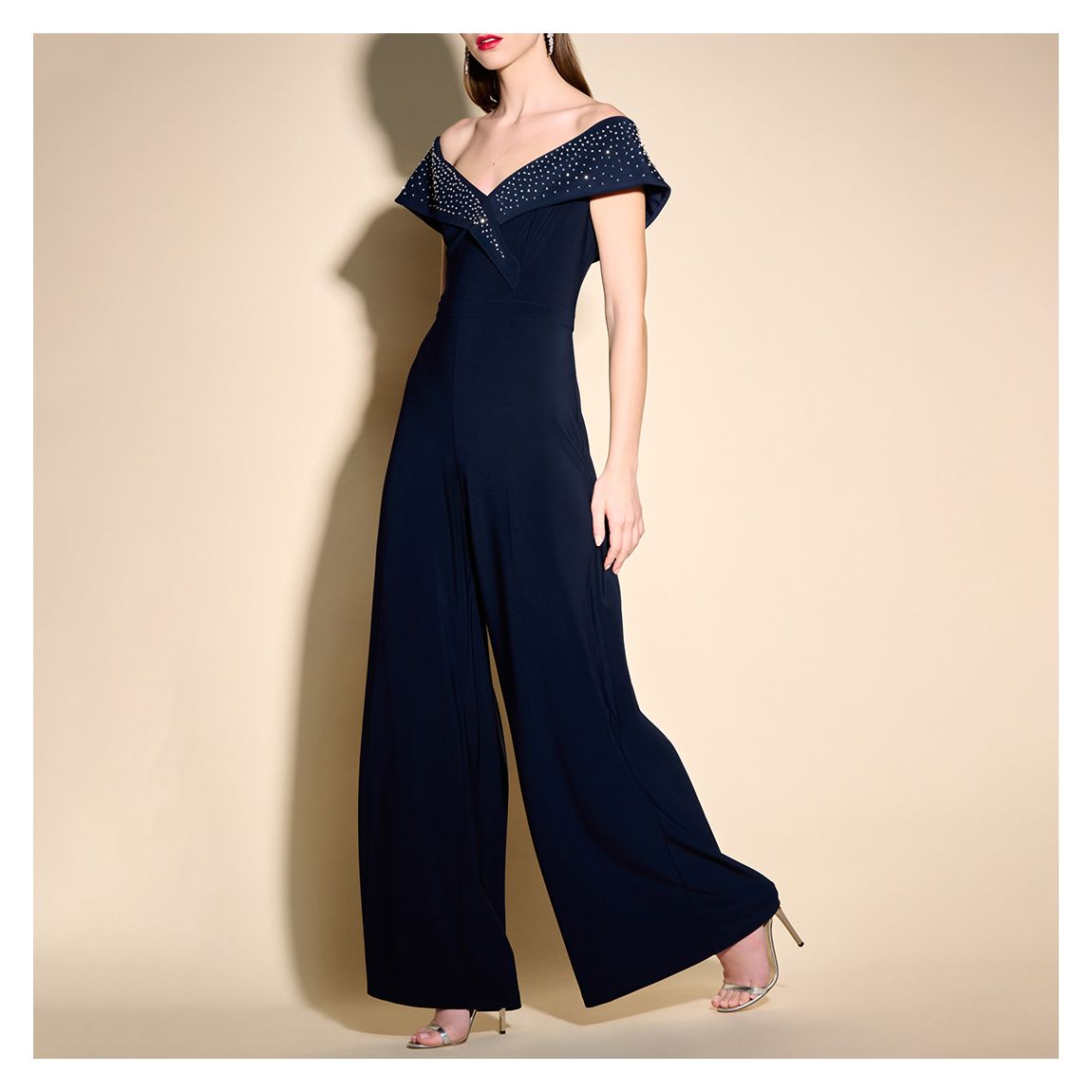 Navy V-Neck Jumpsuits main product photo