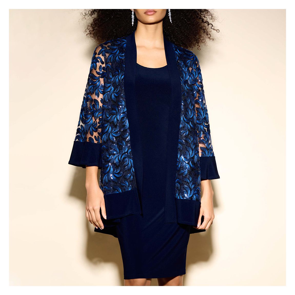 Navy Lace Two-Piece Dress main product photo
