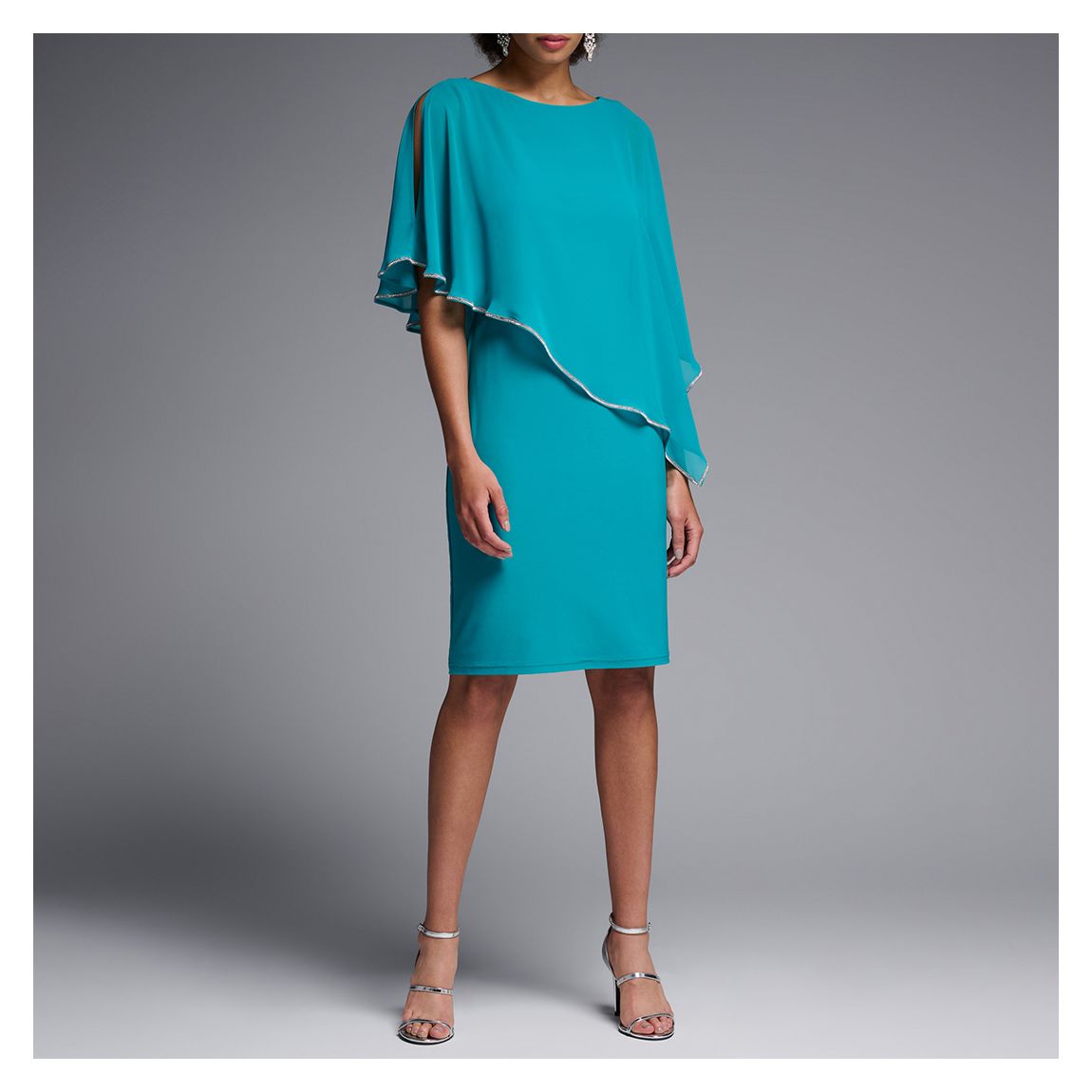 Turquoise Frill Midi Dress main product photo