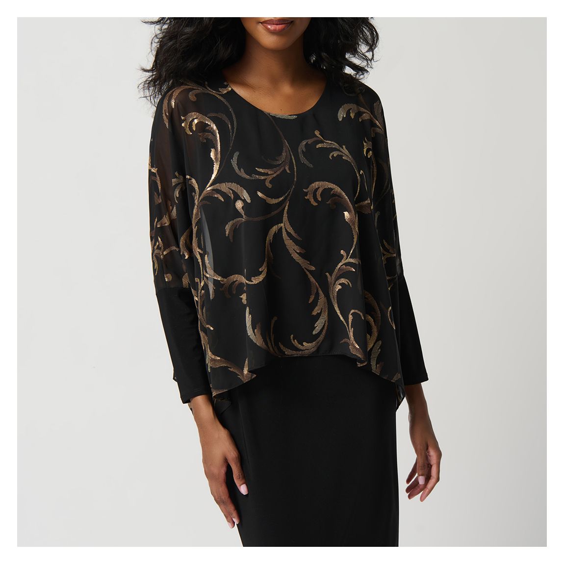 Black and Gold Tunic Style Dress main product photo