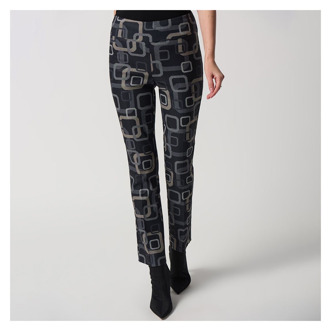 Navy High Waisted Slip On Trouser main product photo