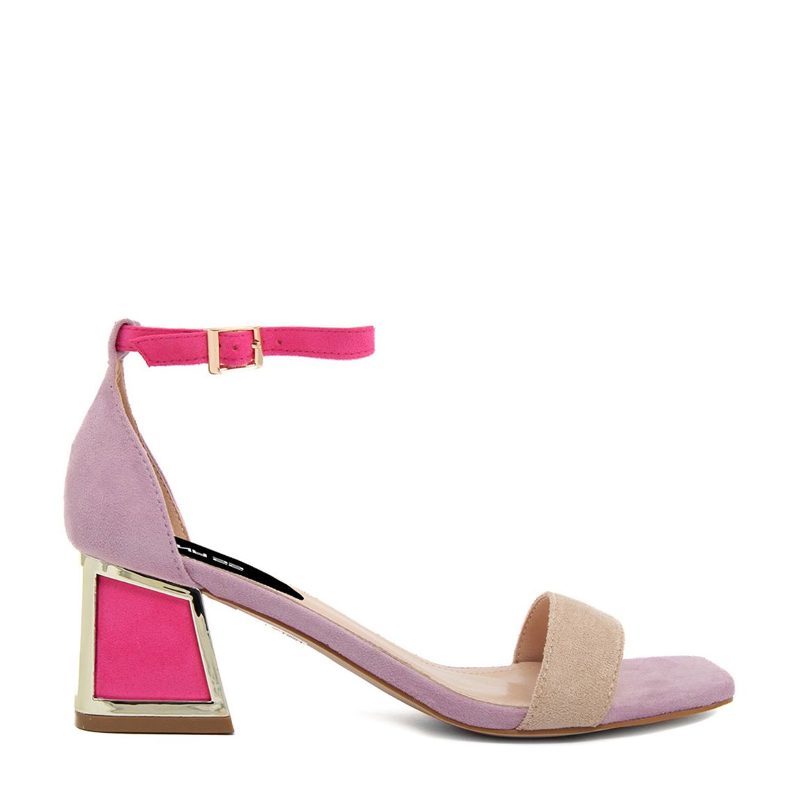 Pink Multi Ankle Buckle Heeled Sandals main product photo