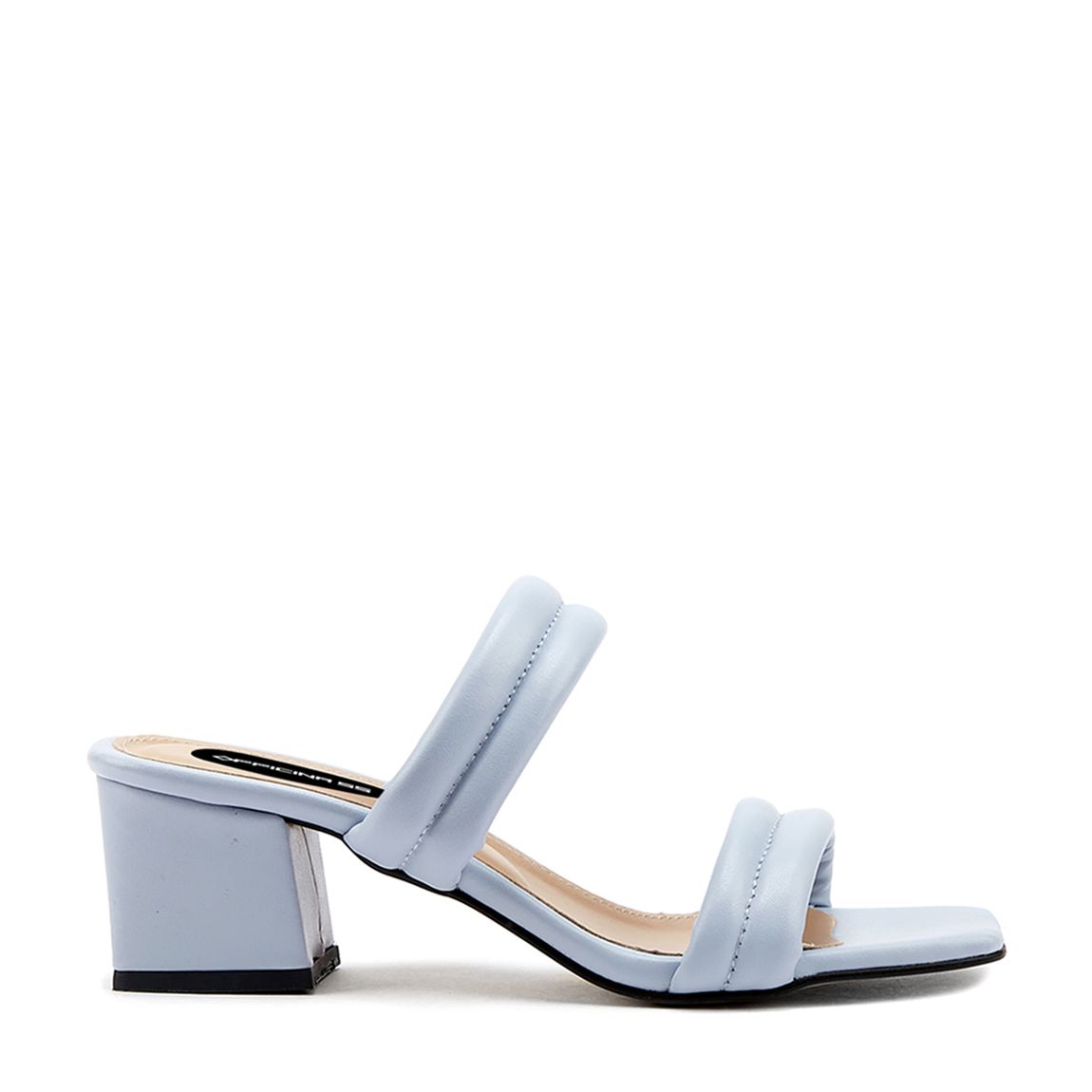 Light Blue Double Strap Heeled Mules main product photo