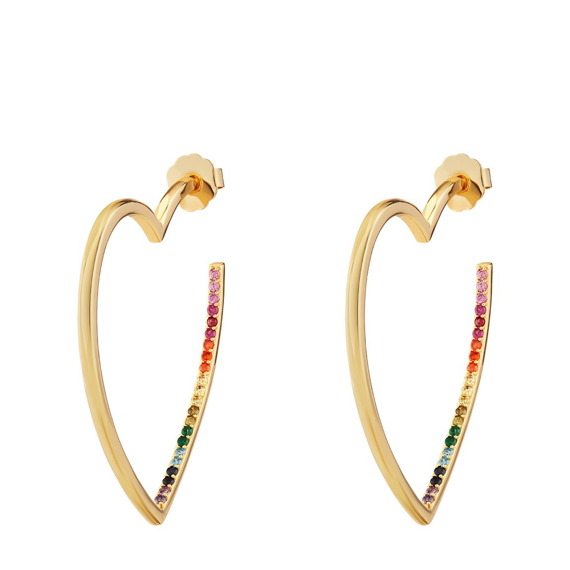 18K Recycled Gold Rainbow Love Earrings main product photo