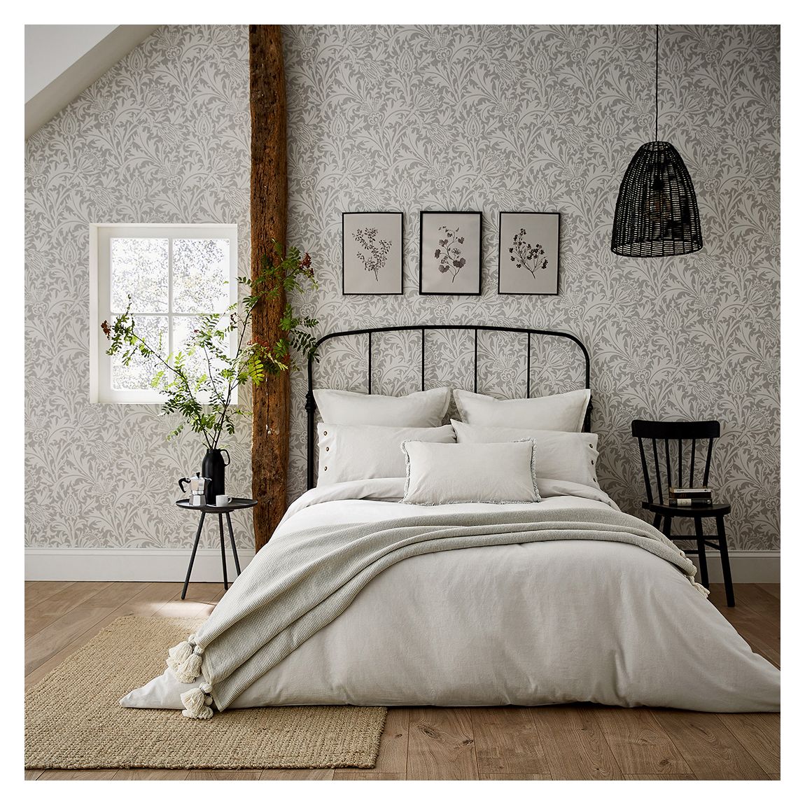 Pure Linen Cotton, Double Duvet Cover, Silver main product photo