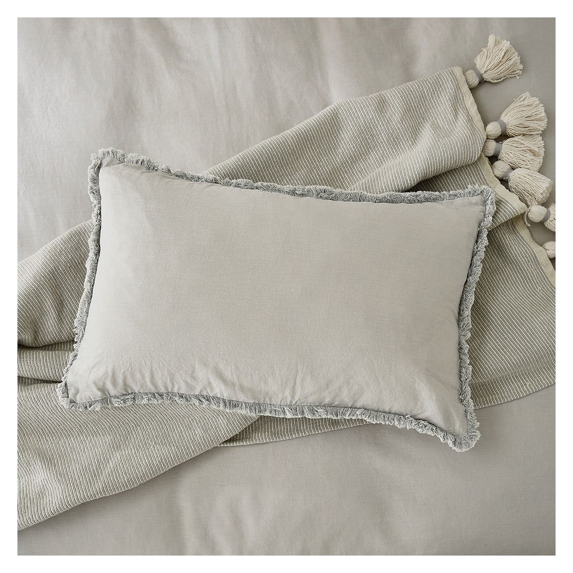 Pure Linen Cotton, Cushion 60X40cm Silver main product photo