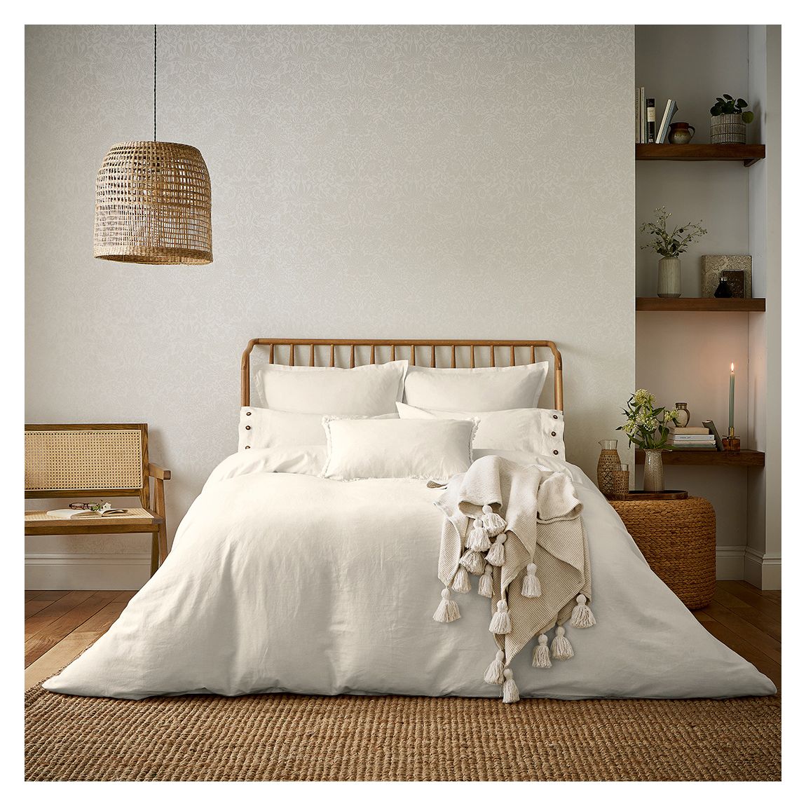 Pure Linen Cotton, King Duvet Cover, White main product photo