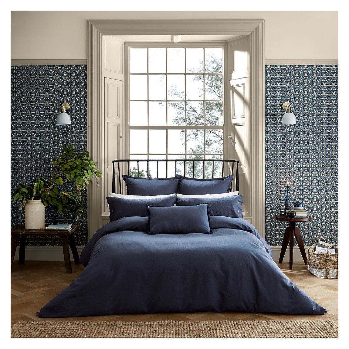 Linen Cotton, Super King Duvet Cover, Blue main product photo
