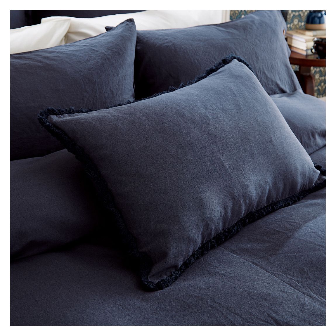 Linen Cotton, Cushion 60X40cm, Blue main product photo