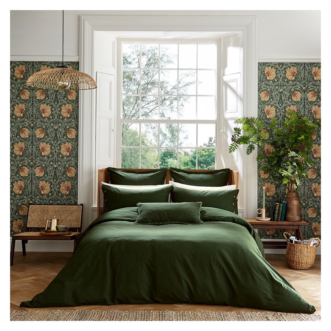 Linen Cotton, Super King Duvet Cover, Green main product photo
