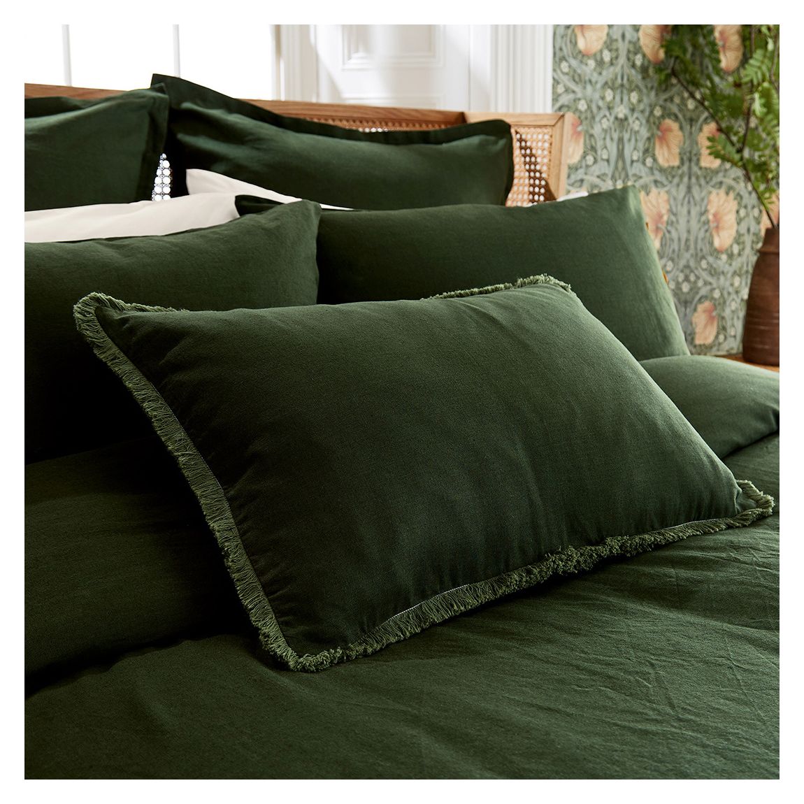 Linen Cotton, Cushion 60X40cm, Green main product photo