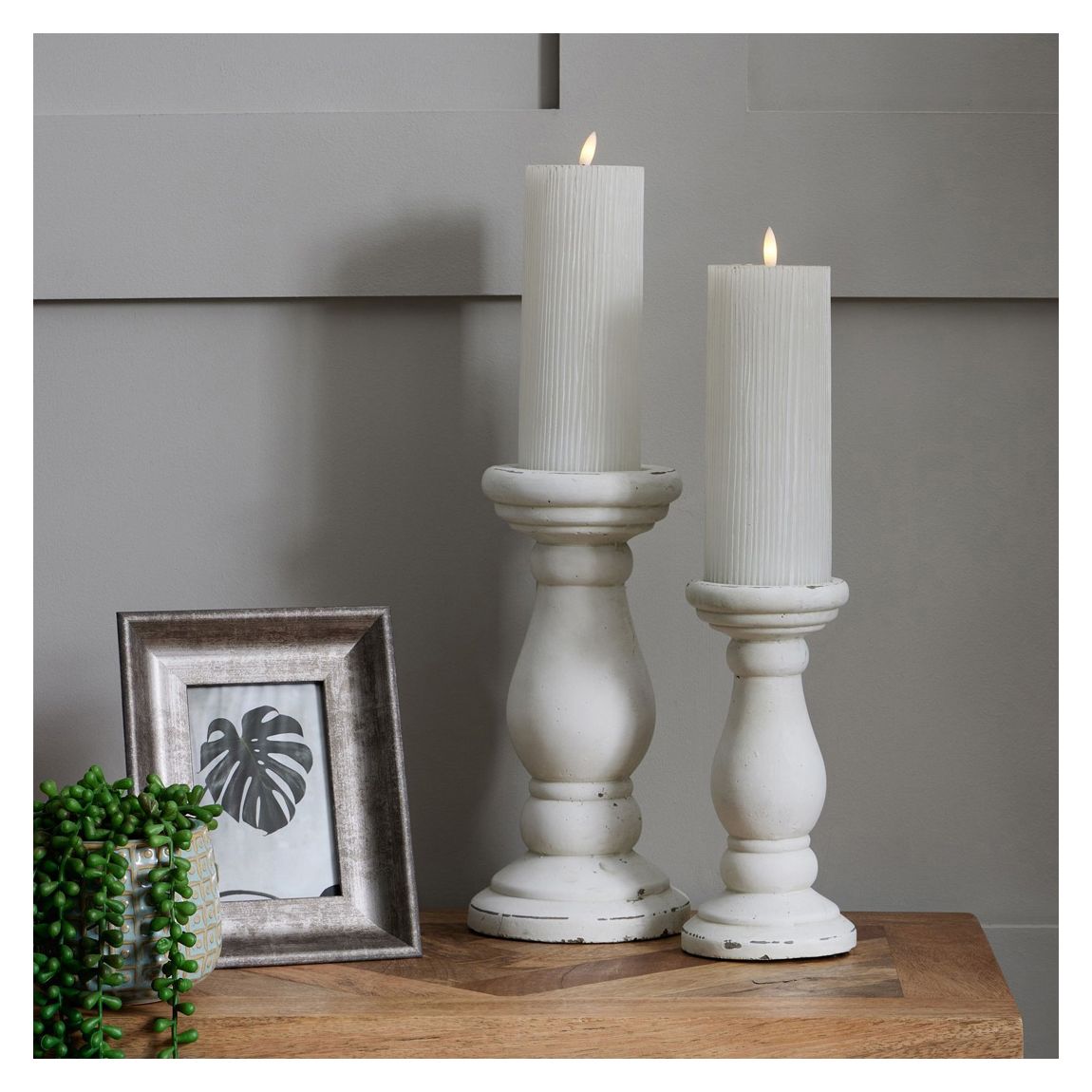 Matt White Ceramic Candle Holder main product photo