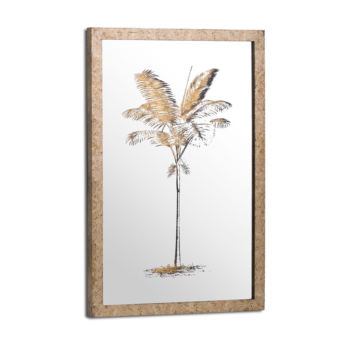 Metallic Mirrored Brass Palm Wall Art main product photo