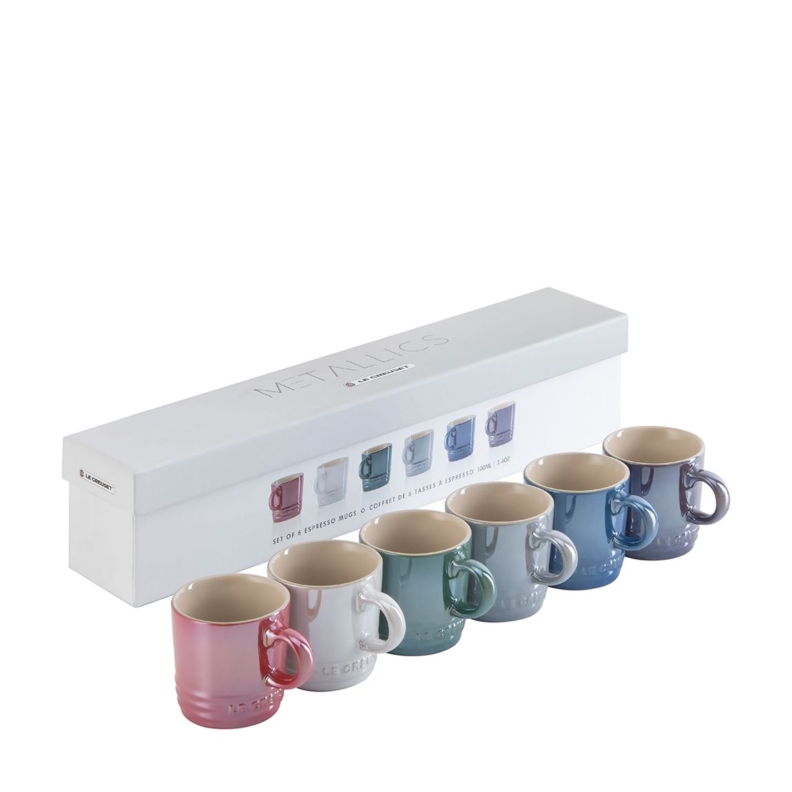Set of Rainbow Metallic Pastel Espresso Cups 100ml main product photo