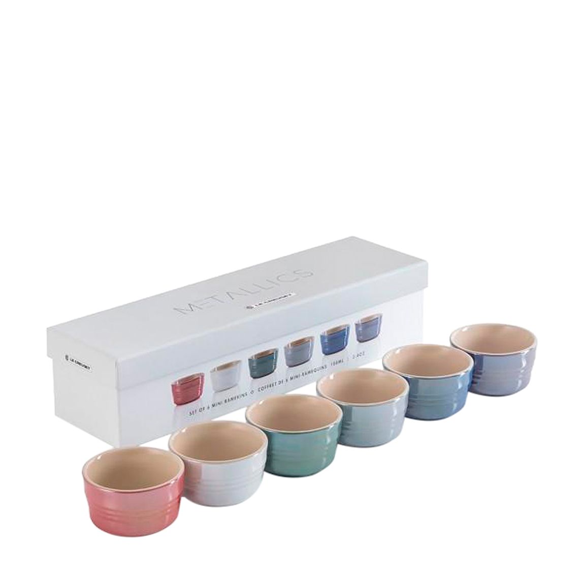 Set of 6 Rainbow Metallic Pastel Mini Ramekins main product photo