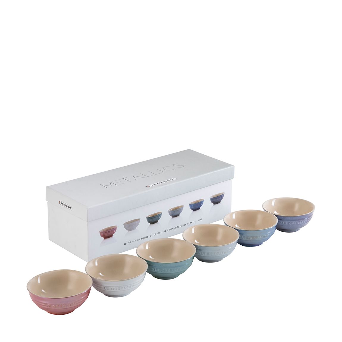 Set of 6 Rainbow Metallic Mini Bowls main product photo