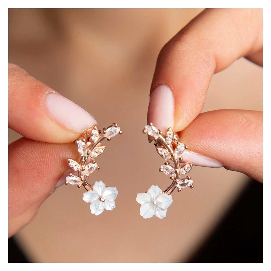 Rose Gold Flower Earring main product photo