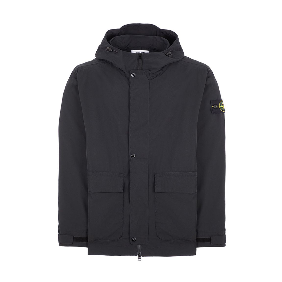 Black Micro Twill Hooded Jacket main product photo