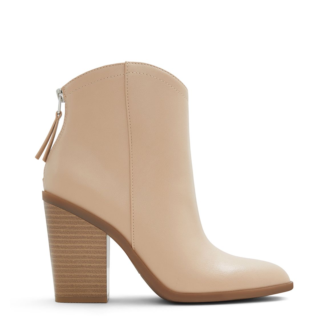 Beige Austyn Heeled Western Ankle Boots main product photo