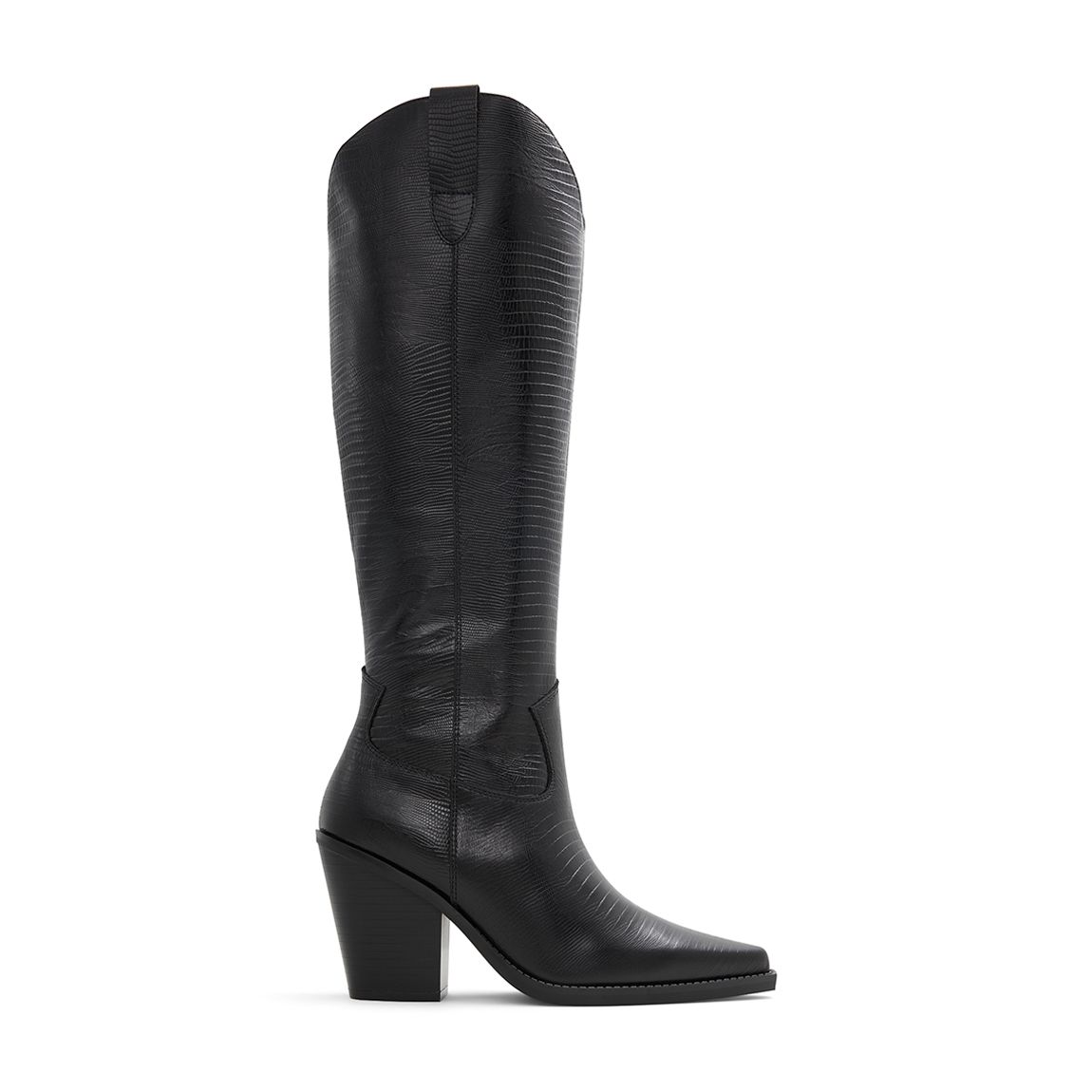 Black Nevada Leather Knee High Boots main product photo