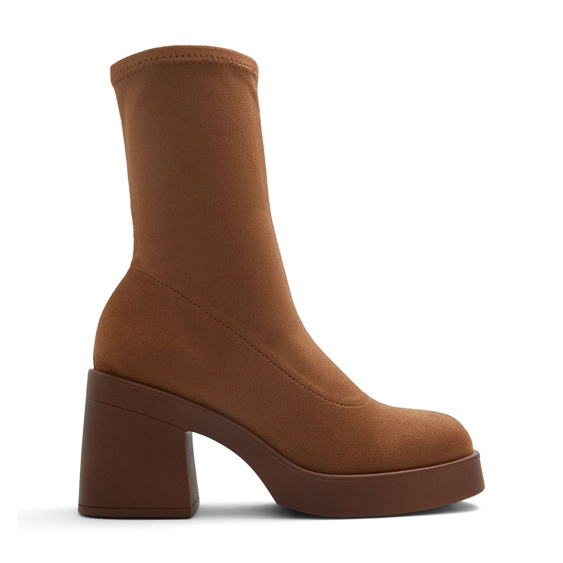 Dark Brown Steffanie Platform Heeled Mid Calf Boots main product photo