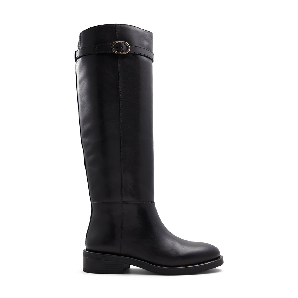 Black Loreina Leather Knee High Boots main product photo