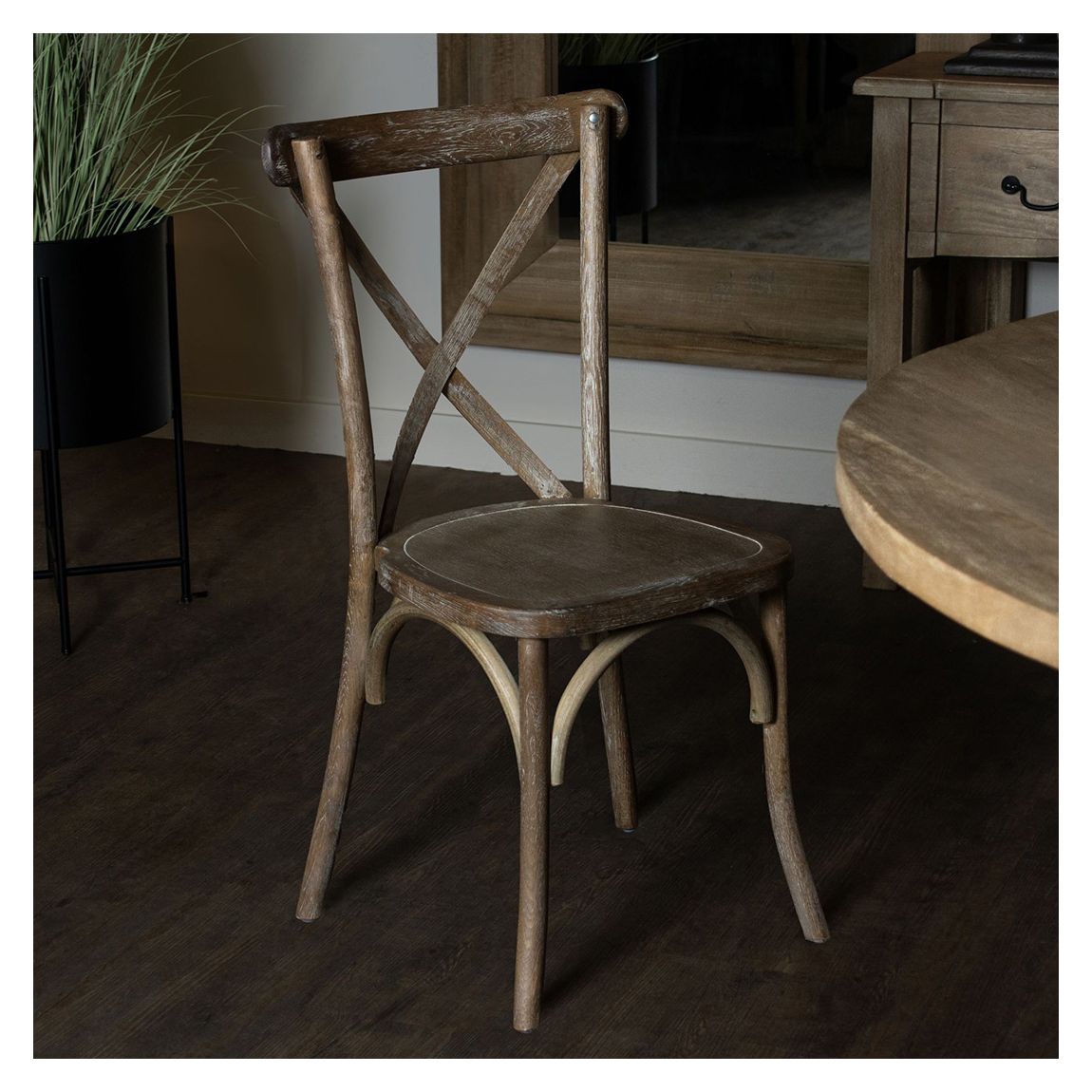 Light Oak Cross Back Dining Chair main product photo